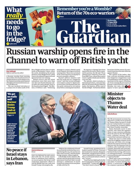 The Guardian’s front page 17 June 2026