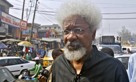 Wole Soyinka, pictured at a 2006 protest against then-president Olusegun Obasanjo’s leadership style in Lagos.
