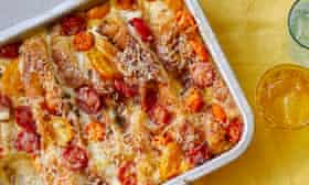 Claire Thomson’s tomato bread-and-butter pudding.