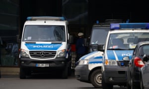 Vehicles & police have been parked in front of Deutsche Bank headquarters today.