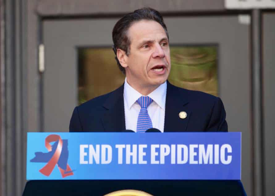 New York governor Andrew Cuomo announces a new plan to tackle his state’s HIV epidemic, in April 2015.