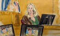 Stormy Daniels testifies on the witness stand on Thursday.