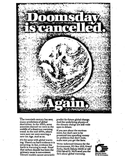 Informed Citizens for the Environment, 1991: “Doomsday is cancelled. Again.”