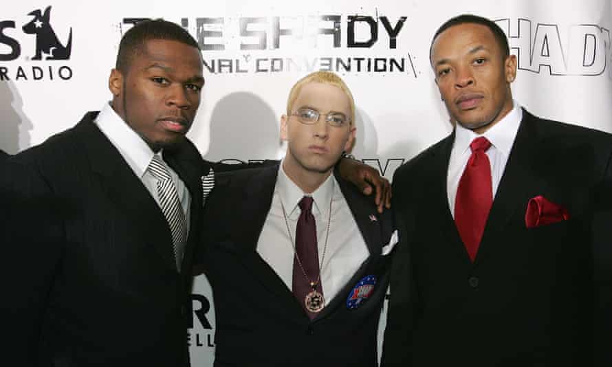 50 Cent, Eminem and Dr Dre in New York in 2004.