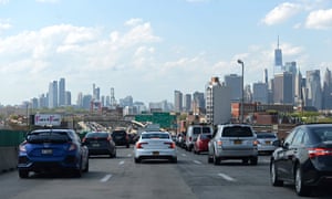 Traffic jam on the approach to New York City.