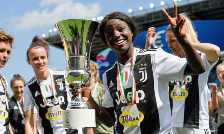 Eni Aluko with the Women's Coppa Italia trophy