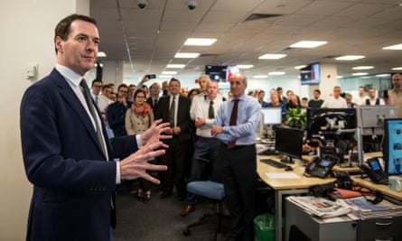 George Osborne addressing staff at the Evening Standard.
