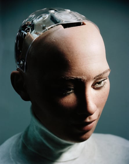 Head shot of Sophia, a humanoid robot, 2017