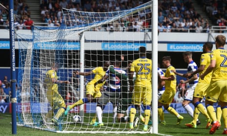 Nedum Onuoha scores for QPR in only the fourth minute of the Championship match against Leeds United.