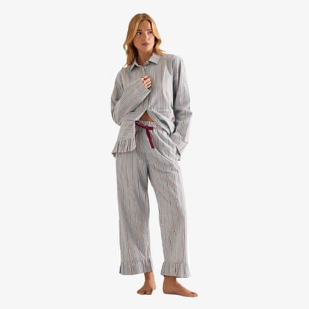 Anthropologie Damson Madder Florie Ruffle Pyjama Set