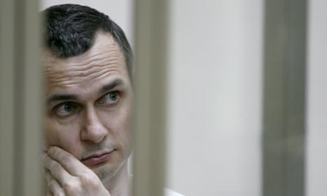 Oleg Sentsov during his hearing at a military court in Rostov-on-Don in 2015. 