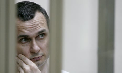 Ukrainian film director Oleg Sentsov during a military court hearing in Rostov-on-Don, southern Russia.