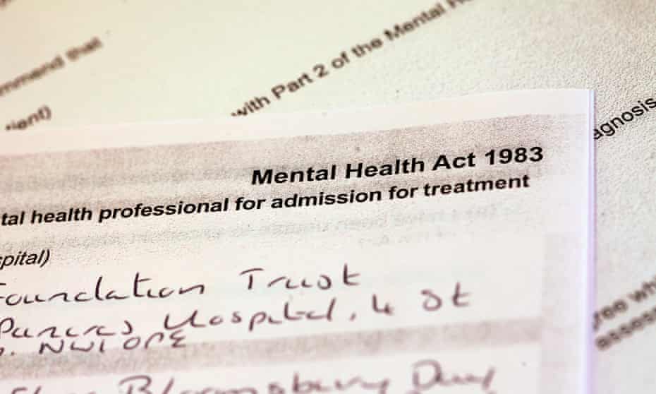 Application form for sectioning a patient under the Mental Health Act.