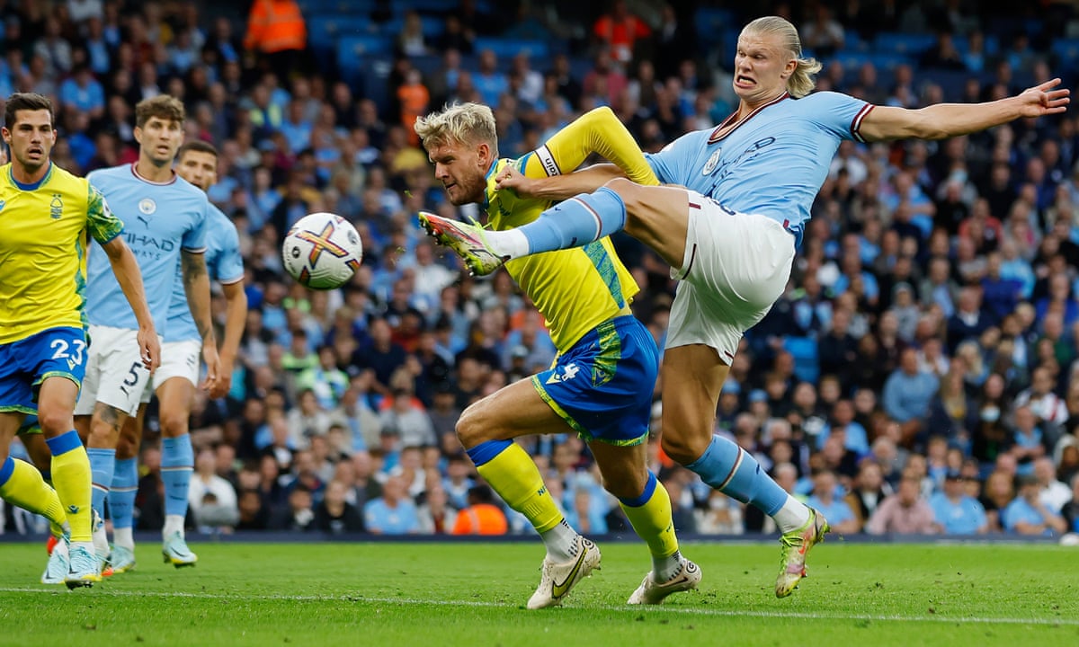 Haaland scores hat-trick as Manchester City hit Nottingham Forest for six | Premier League | The Guardian