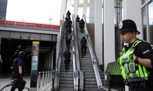 Counter-terrorism officers near the scene of the London Bridge attack