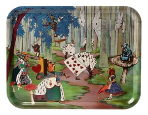 Swedish birchwood Alice in Wonderland tray