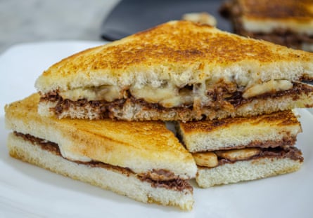 A cocoa and banana sandwich.