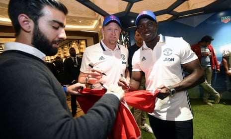 Dwight Yorke and former Manchester United team-mate Peter Schmeichel at a recent event in Dubai