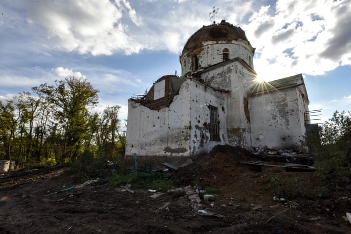 The Trinity Church that was used as field hospital by Russian forces in Mala Komyshuvakha village, Kharkiv region.
