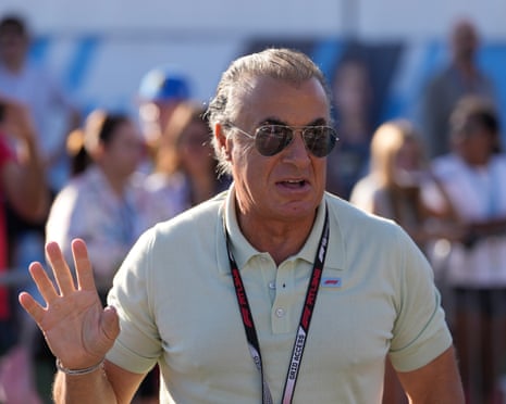 Jean Alesi arrives in the paddock prior to Friday’s practice.