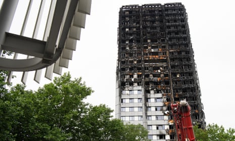 The charred remains of Grenfell Tower 