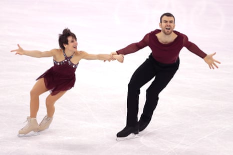 Meagan Duhamel and Eric Radford of Canada on the ice in Pyeongchang.