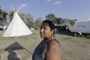 Olowan Martinez, an anti-alcohol campaigner at Camp Justice in Pine Ridge.