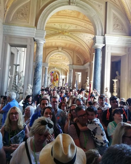 Vatican guides speak out on the risks of cramped conditions at the museums.