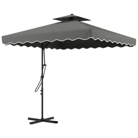 Outsunny Square Cantilever Parasol Umbrella with Cross Base by Outsunny from The Range