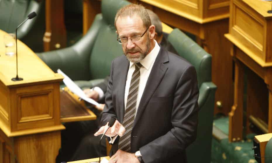 New Zealand Justice Minister Andrew Little speaks to lawmakers in Wellington, New Zealand as they voted on a landmark abortion bill.