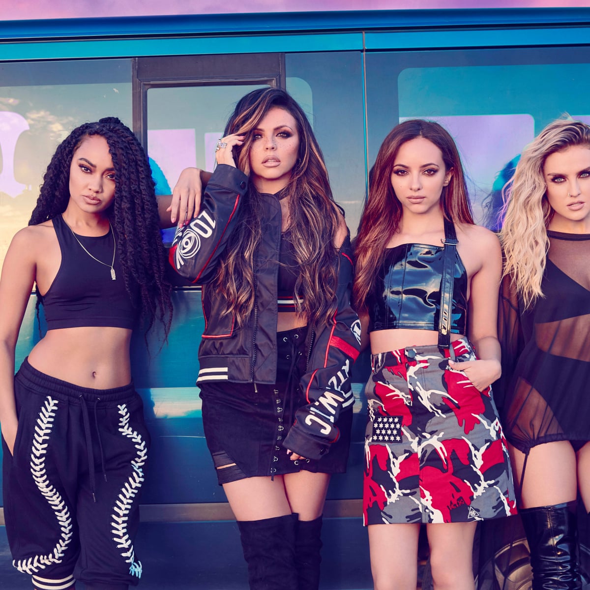Little Mix wear bizarre outfits to film video for Woman Like Me in London