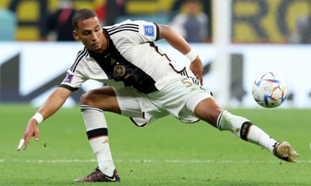 Kehrer playing for Germany against Spain at the World Cup in Qtara in 2022.