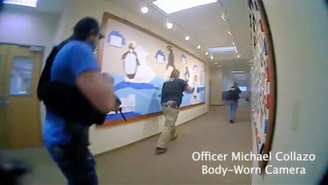 Police release body-worn footage of first response to Nashville school shooting – video
