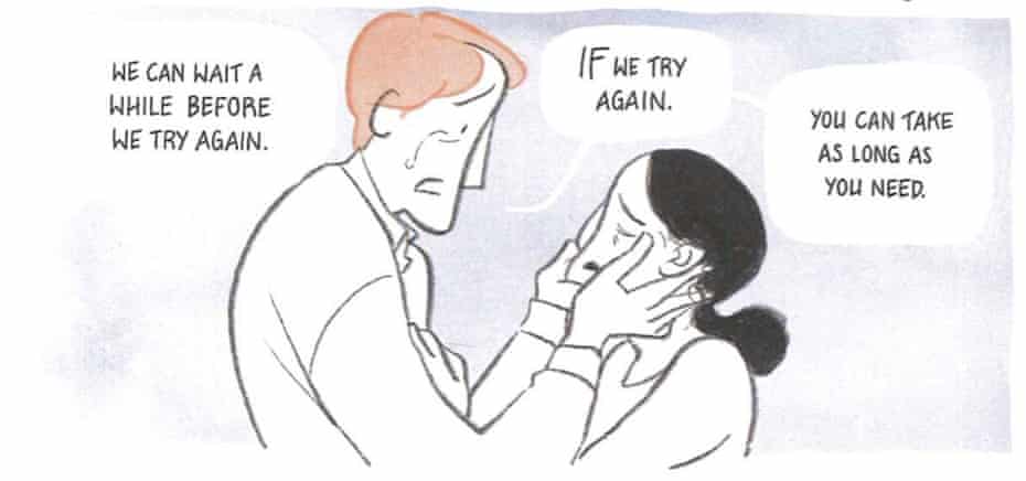 A panel from the graphic novel Two Week Wait by Luke and Kelly Jackson, illustrated by Mara Wild