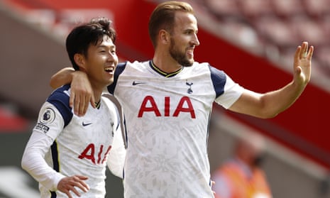 Nine of the 29 goals Tottenham’s Son Heung-min (left) and Harry Kane have set up for each other have come in six games this season.