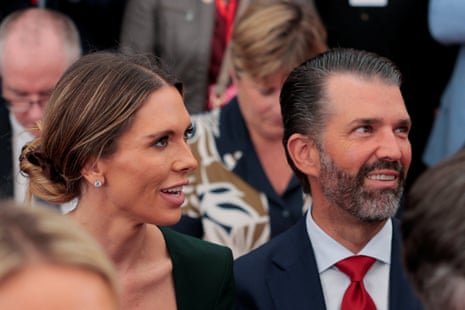 Donald Trump Jr and Bettina Anderson seated at Deerfield.