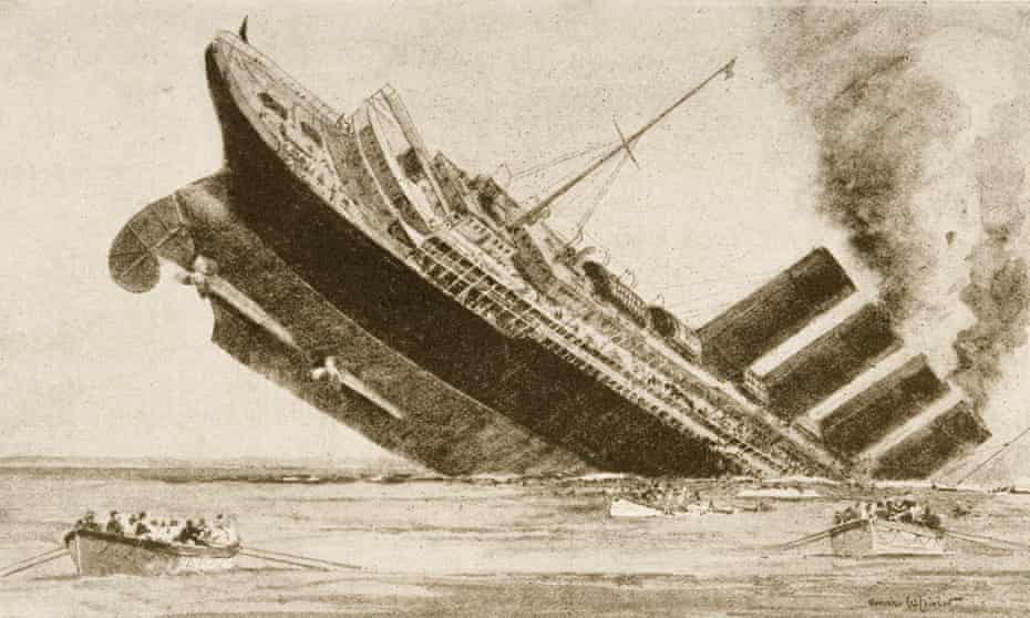 Sinking of the Lusitania, 7 May 1915.