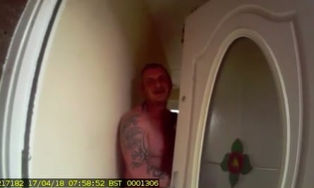Screengrab from bodycam footage dated 17 April 2018 of the arrest of David Boyd.