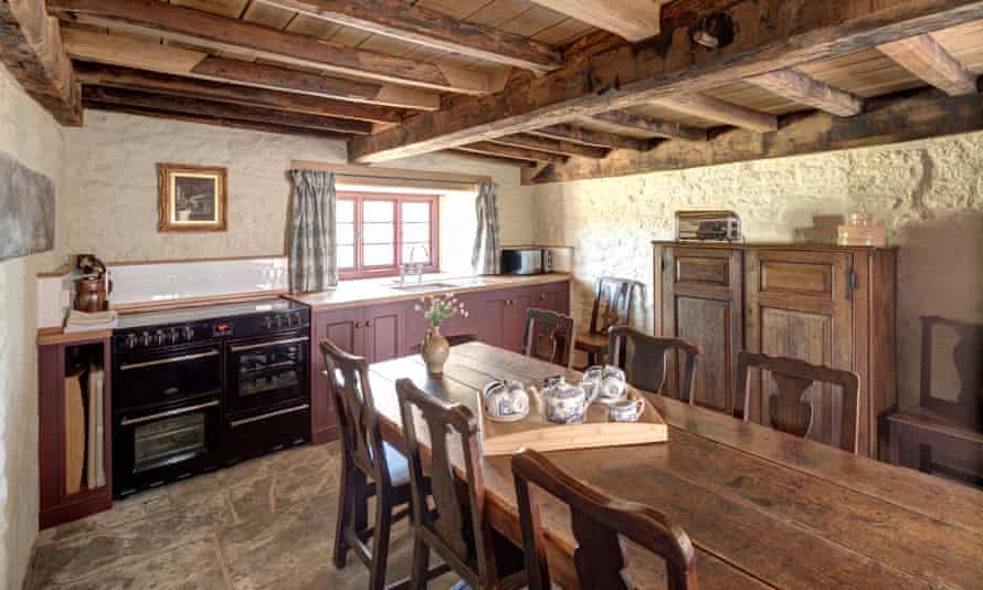 The kitchen in the renovated Llwyn Celyn farmhouse