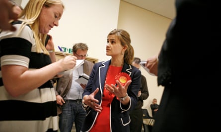 Jo Cox during the general election count in 2015.