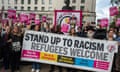 Londoners rally to demand safe passage for refugees at Downing Street in London last year. 