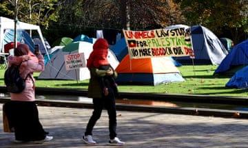Pro-Palestine encampment at the University of Melbourne
