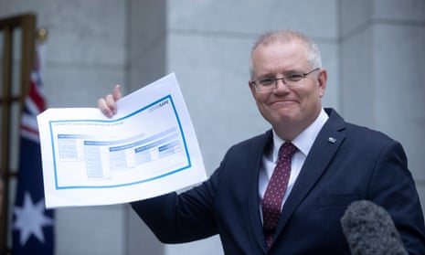 Australian prime minister Scott Morrison announces the national Covid 19 vaccine rollout plan on Thursday.