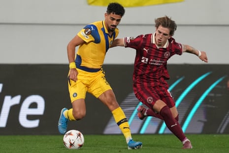 The wonderfully-named Roy Revivo playing against Midtjylland in the Europa League last month.