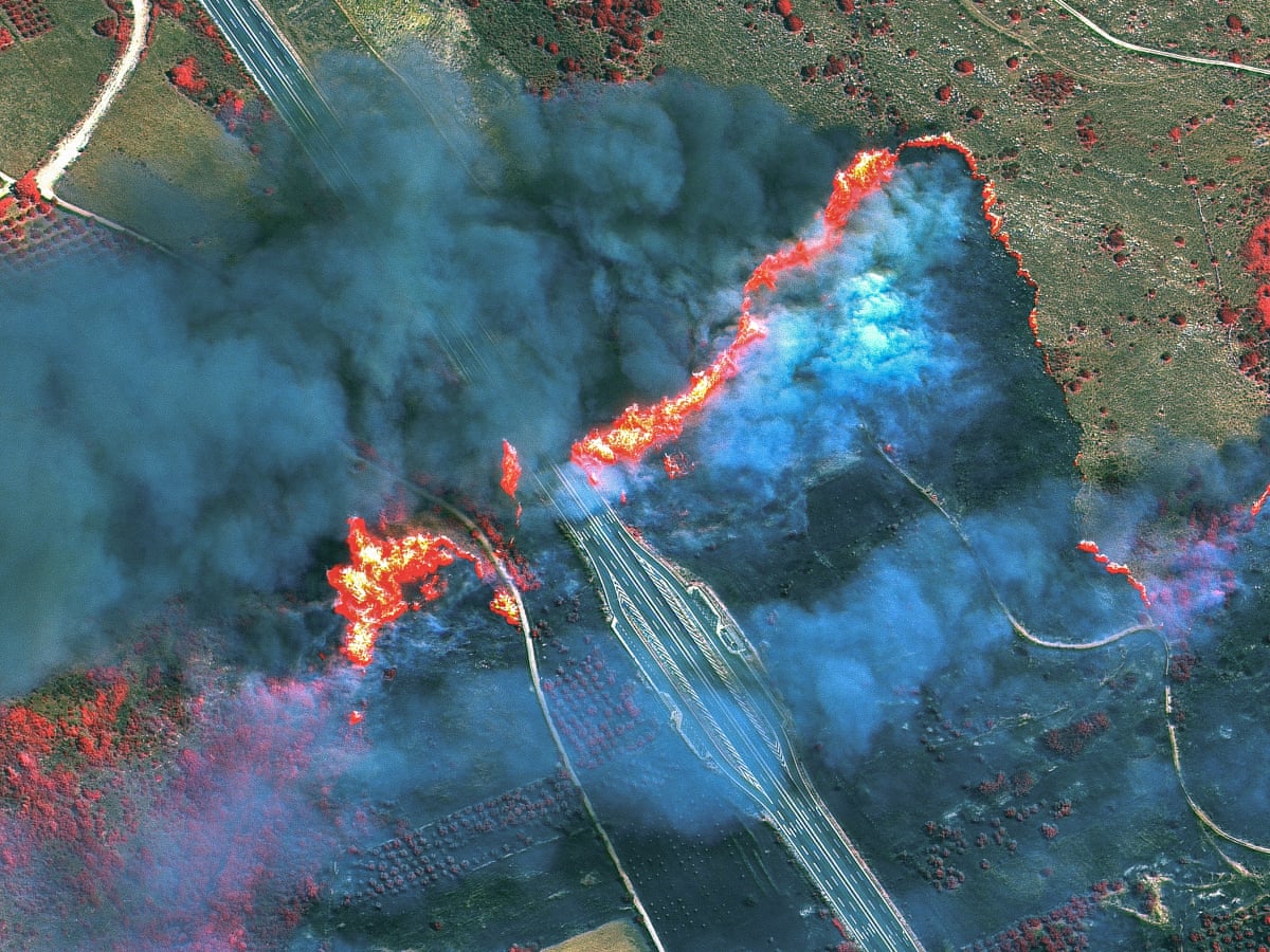 Europe scorched by wildfires – pictures from space | Europe | The Guardian