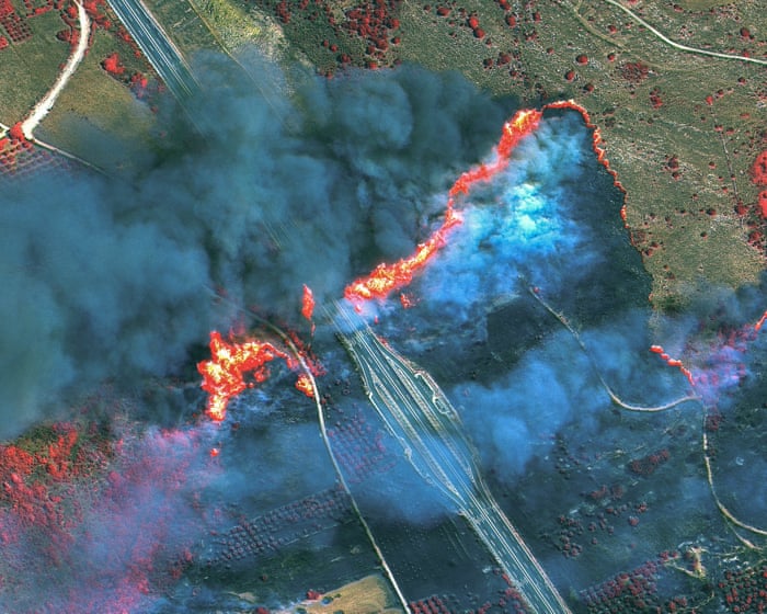 Europe scorched by wildfires – pictures from space