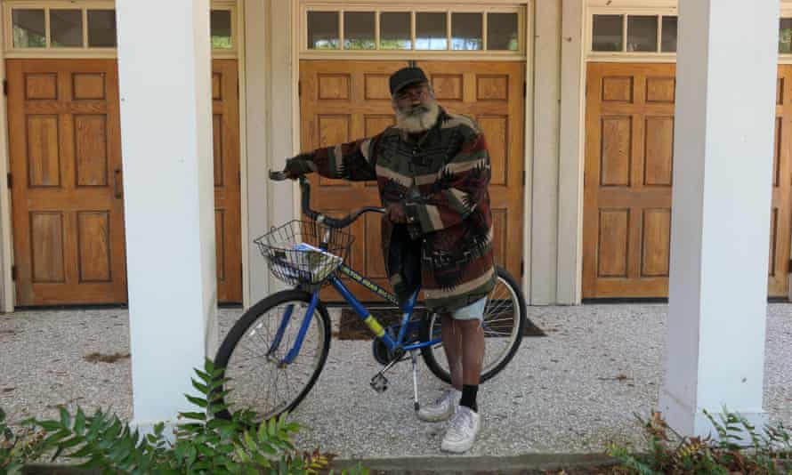 Longtime client, Alvin, who rides his bike to the market.