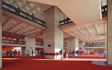 A digital rendering of the renewed foyer.