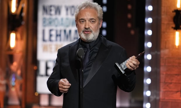Sam Mendes accepts the award for best direction of a play for The Lehman Trilogy