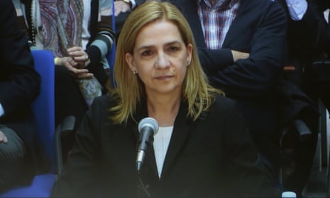 The Infanta Cristina testifies via videolink in court in Palma de Mallorca.